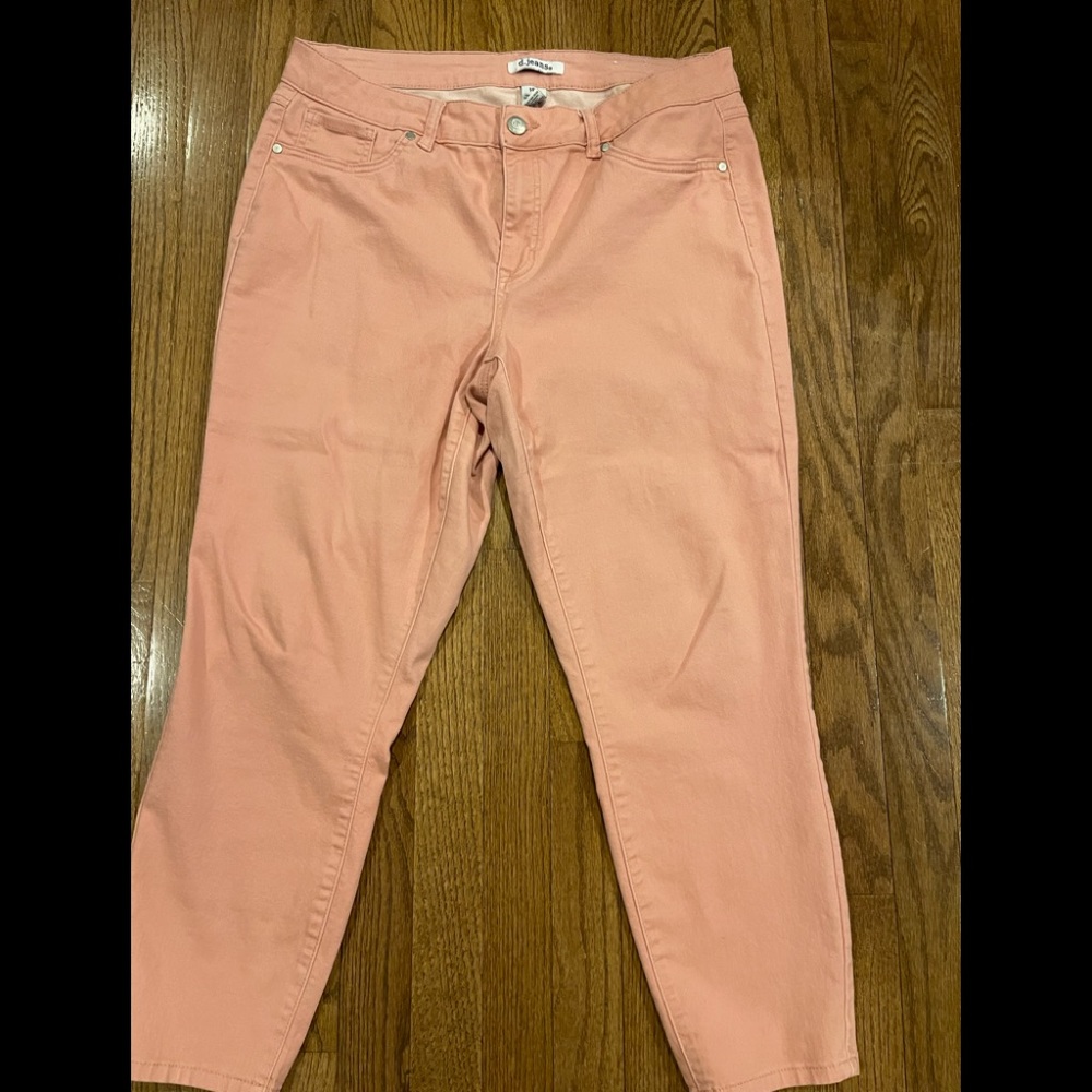 COPY - Blush pink colored skinny jeans 14W